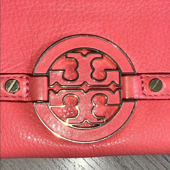 Tory Burch Salmon Pink Leather Wallet - Picture 2 of 12
